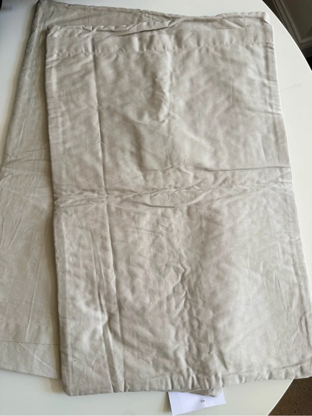 RH Silk Pick Stitch Shams Pair - Mist Grey NWT